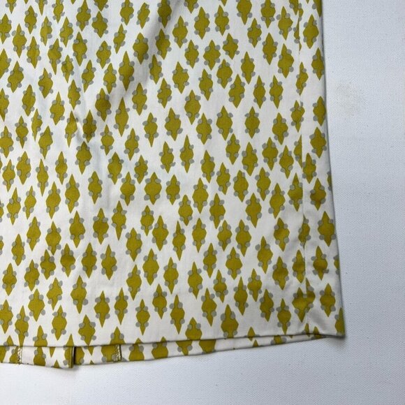 J.Crew Womens A Line Skirt Green White Diamond Above Knee Stretch Zip 10 - Picture 7 of 10